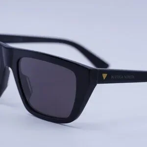 Bottega Veneta BV1291S 001 Sunglasses Black Rectangle Frame, Grey Lenses Bottega Veneta BV1291S 001 Sunglasses Women main image 4